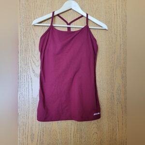 Eddie Bauer Resolution 360 Y-back tank top in maroon/ruby S